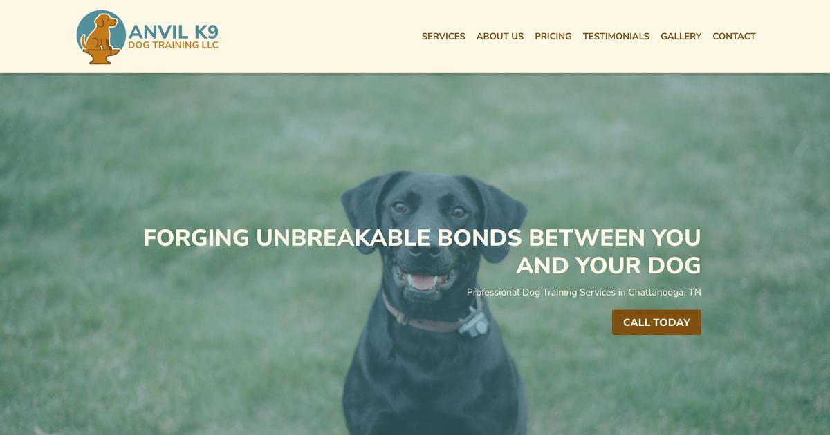 Anvil K9 Dog Training LLC - Chattanooga Web Design Client - Slamdot