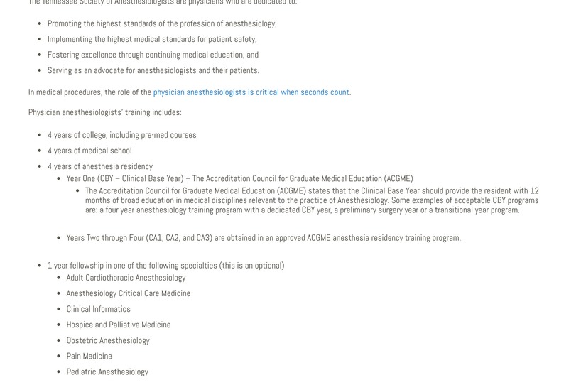 Tennessee Society of Anesthesiologists