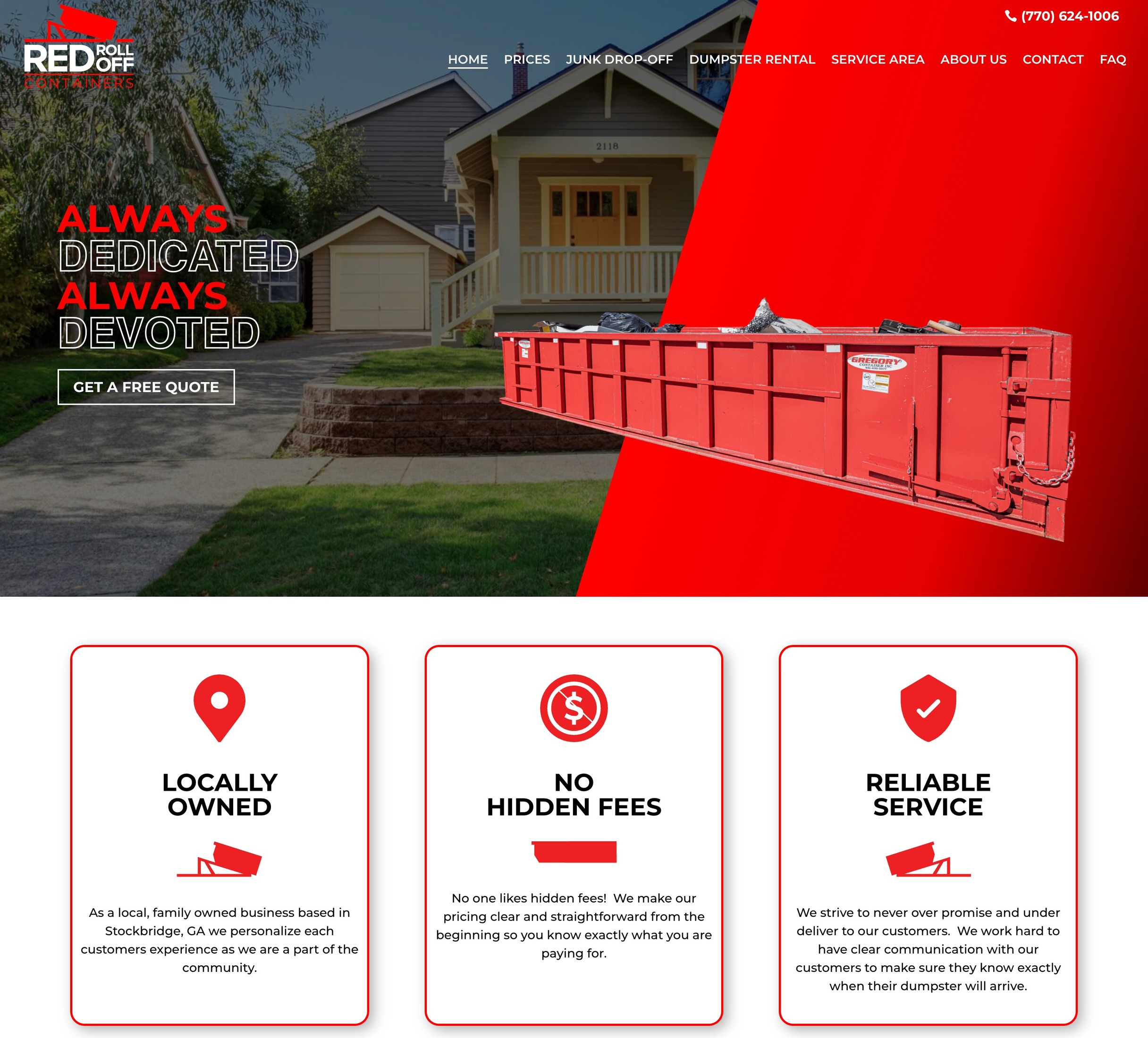 Red Roll Off Containers