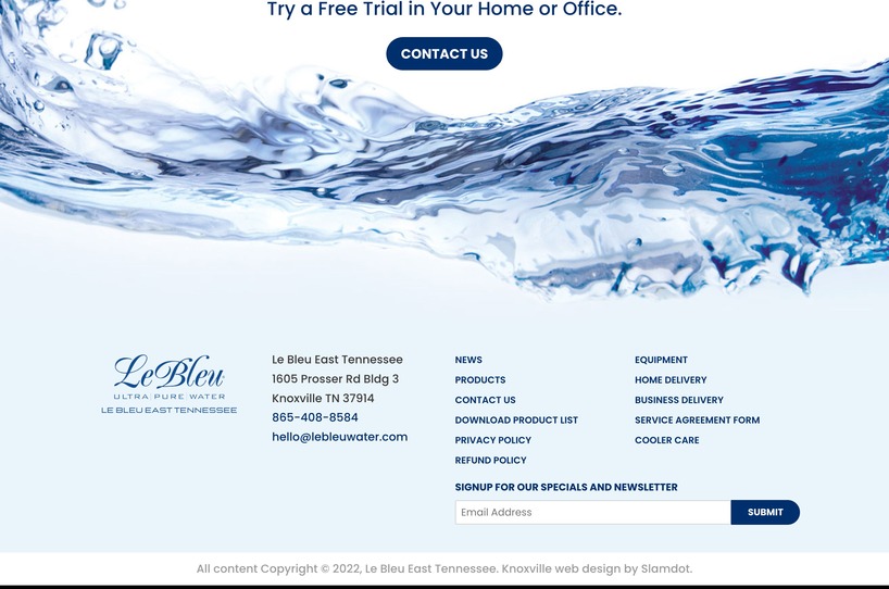 Bottled Water Delivery Service - Le Bleu East Tennessee