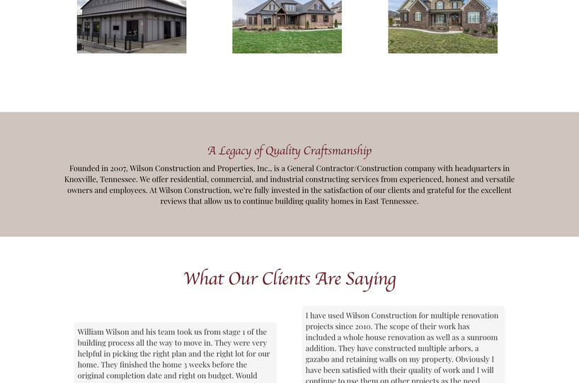 Wilson Construction and Properties